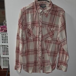 Natural Reflections Red and Cream Plaid Women's Shirt